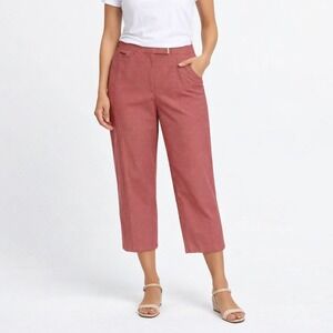 VTG Lauren Ralph Lauren Womens Red Gingham Plaid Straight Leg Pants Sz 16 Belted